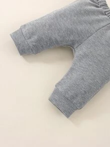Newborn Baby Boy Cartoon Patched Joggers - Grey - View 3