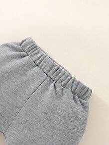 Newborn Baby Boy Cartoon Patched Joggers - Grey - View 6