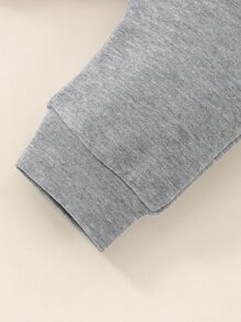 Newborn Baby Boy Cartoon Patched Joggers - Grey - View 5