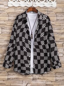 ROMWE MEN 男士隨機棋盤格襯衫不帶T恤