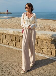 DAZY Quần ống đứng túi xéo, quần giáo viên - Màu be - Xem 5