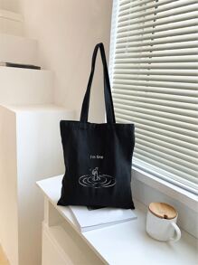 In Động vật Tối giản Đồ họa Khẩu hiệu Túi mua hàng bằng vải Cặp sách Đối với , Cô gái tuổi teen , , , & In Cao đẳng , Trường đại học & Trung học phổ thông , Hoàn hảo Đối với Ngoài trời , Du lịch & Trở lại Trường - màu đen - Xem 1