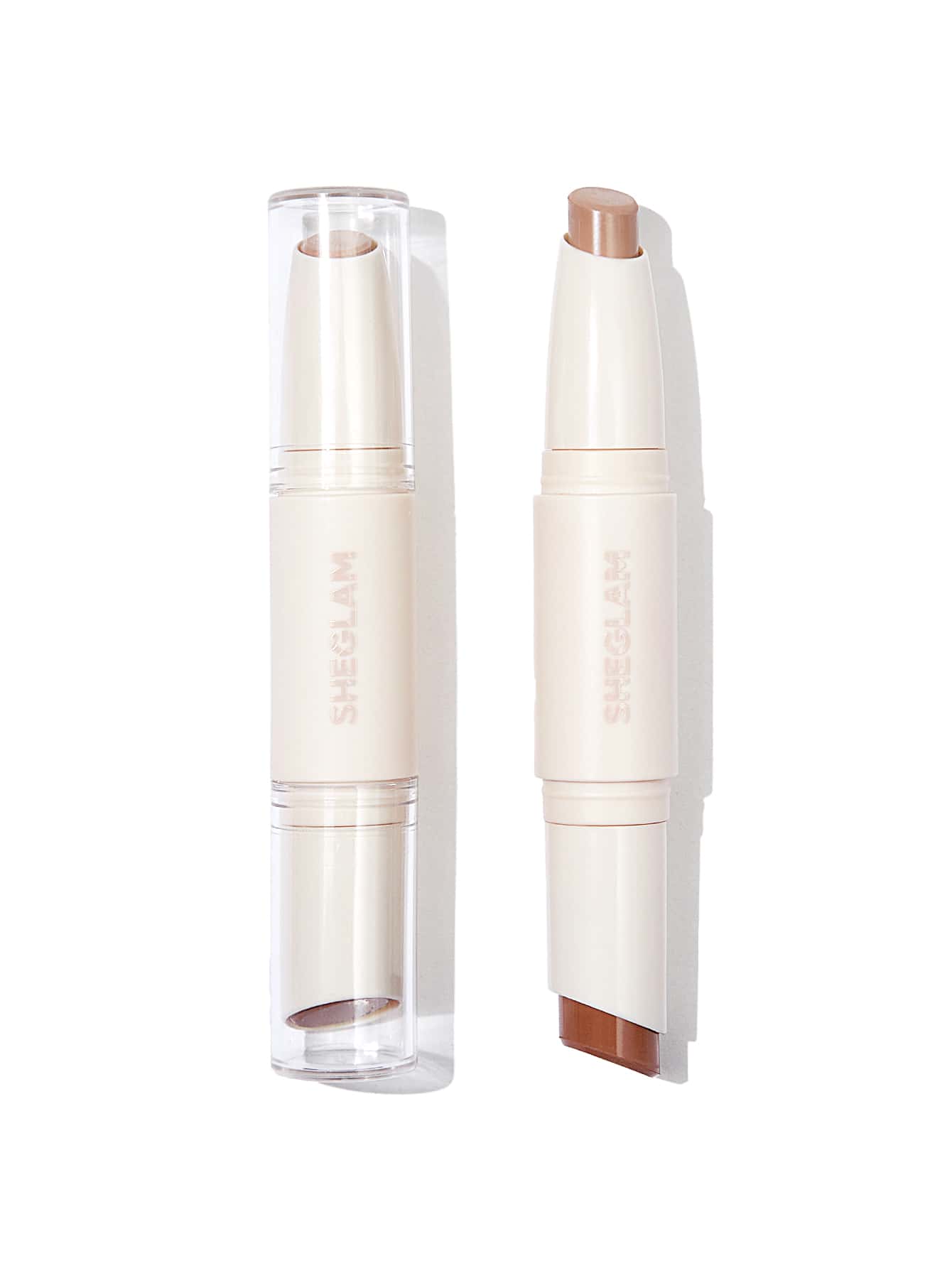 Color & Sculpt Stick-Mocha & Champagne 2 In 1 Contour Dual Head Highly Pigmented Non-Fading Dual-Use Highlighter Contouring Brightening Pro Contour Contour & Bronzer