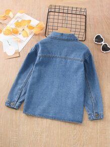 Garçon 1 pièce Chemise en jean poche à rabat