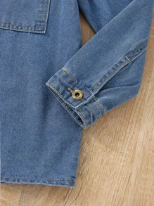 Garçon 1 pièce Chemise en jean poche à rabat