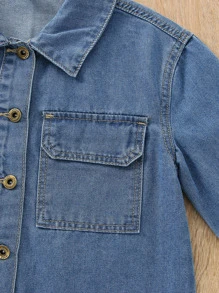 Garçon 1 pièce Chemise en jean poche à rabat