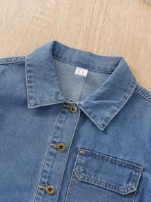 Garçon 1 pièce Chemise en jean poche à rabat