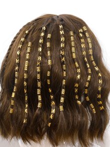 100 Piezas Anillos Para El Cabello Con Diseño De Hojas Y Patrones Geométricos En Color Dorado, Accesorios Para El Cabello - Dorado - Ver 1