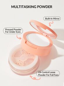 SHEGLAM Insta-Ready Face & Under Eye Setting Powder Duo-Bisque 2 In 1 Brightening Loose Setting Powder Matte Pore-Less Waterproof Powder Face Makeup Powder Brand Beauty Makeup Face Paint Cosmetic For Women Girls Perfect For Spring Summer Ideal For Y2K Fancy Fashion Suitable For Birthday Mother'S Day Gift Rave Festival Party Ready Best Color - Bisque - View 7