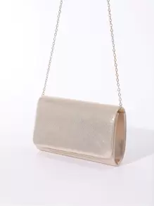 迷你翻蓋鏈條方包 - 香檳色 - 查看 1