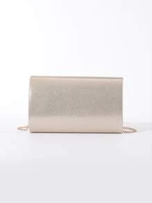 迷你翻蓋鏈條方包 - 香檳色 - 查看 2