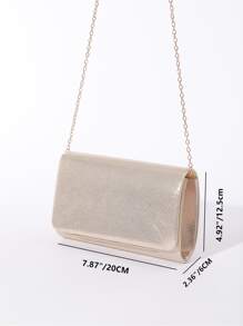 迷你翻蓋鏈條方包 - 香檳色 - 查看 3