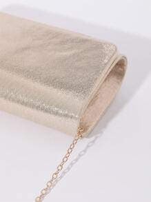 迷你翻蓋鏈條方包 - 香檳色 - 查看 6