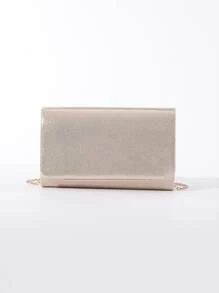 迷你翻蓋鏈條方包 - 香檳色 - 查看 7