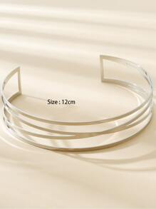 Solid Minimalist Layered Choker With Lobster Clasp