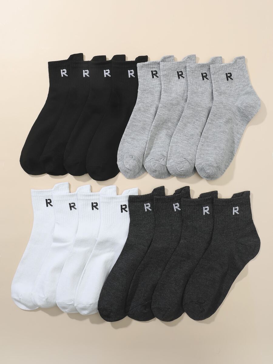 8入組女性多色休閒系列淚滴中筒襪 - 彩色 - 查看 1