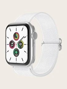 Dây đeo đồng hồ trơn tương thích với Apple Watch - trắng - Xem 1