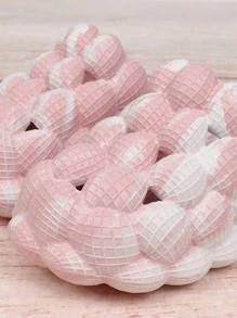 pueenb Zuecos de dos tonos con abertura - Rosa - Ver 3