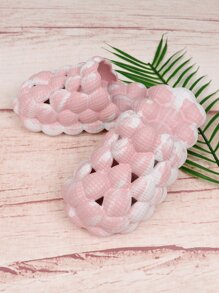 pueenb Zuecos de dos tonos con abertura - Rosa - Ver 5