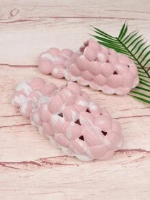 pueenb Zuecos de dos tonos con abertura - Rosa - Ver 6