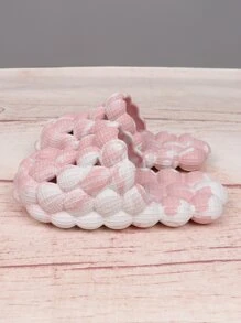 pueenb Zuecos de dos tonos con abertura - Rosa - Ver 7