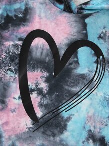 Sparklyn Girls Heart Print Tie Dye Hoodie & Joggers - Multicolor - View 4