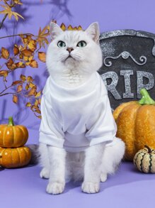 Halloween Skeleton Print Pet Sweatshirt - Multicolor - View 4