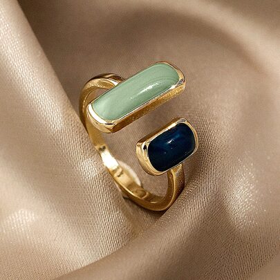 Rectangle Decor Cuff Ring