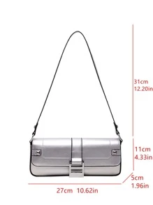 Underarm Baguette Rivet Design Vintage Women Shoulder Bag, Fashionable Commuter Bag With Structured Shape