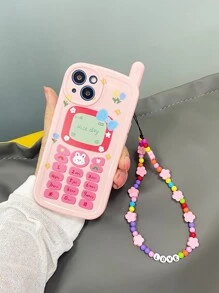 Baby Pink Pink Funny Phone Design Phone Case With Lanyard - Multicolor - View 3