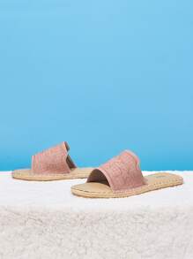 Star Embroidery Slide Sandals - Dusty Pink - View 3