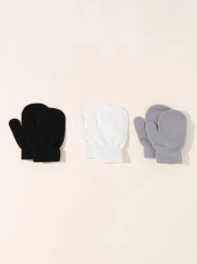 A Set Of Three Pairs Of Anti-Scratch Gloves For Newborns. Warm Knitted Gloves Suitable For Autumn And Winter, And Suitable For Both Baby Boys And Baby Girls. They Can Be Worn By Toddlers Aged 0-3 Years.Christmas/Thanksgiving Gifts - Multicolor - View 2
