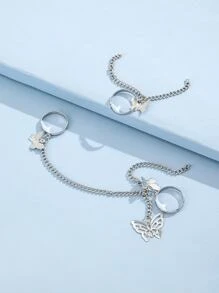 2 cái Chuỗi & Vòng Trang Trí Bướm - Bạc - Xem 3