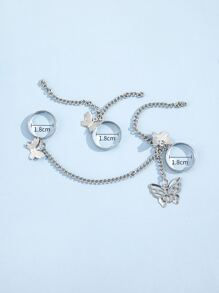 2 cái Chuỗi & Vòng Trang Trí Bướm - Bạc - Xem 4