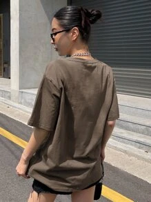 DAZY 蝴蝶刺繡下垂肩t恤