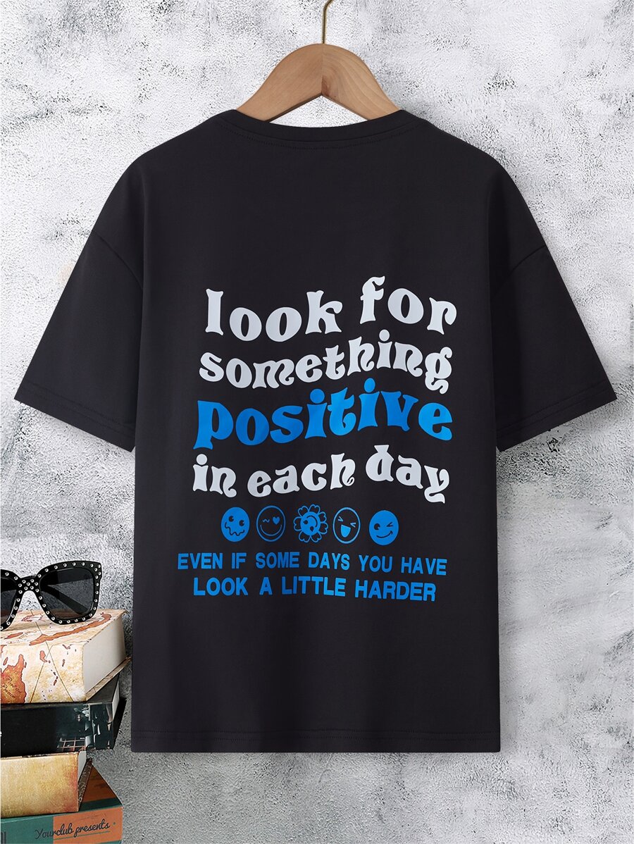 Boys Slogan Graphic Tee - Black - View 1