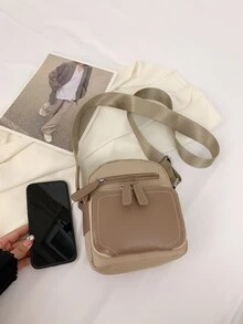 Mini Pocket Front Square Bag - Khaki - View 6