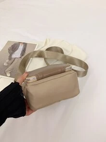 Mini Pocket Front Square Bag - Khaki - View 3
