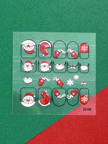 Beauty Sticker Christmas 1sheet Santa Claus Print Nail Art Sticker - Multicolor - View 2