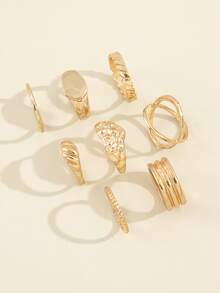 8 chiếc vòng xoắn chi tiết - Vàng - Xem 4