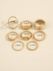 8 chiếc vòng xoắn chi tiết - Vàng - Xem 5