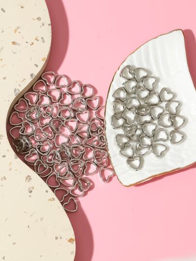 100 piezas Accesorio de joyería con forma de corazón para manualidades de San Valentín