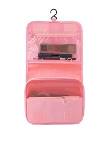 Solid Makeup Bag With Hook , Travel Essentials - Pink - View 1