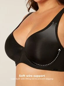 LUVLETTE Underwire Balconette Lounge Lightly Lined T-Shirt Bra - Black - View 4