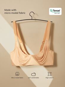 LUVLETTE Natural Balconette T-Shirt Bra Wireless Bra - Khaki - View 6