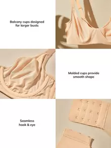 LUVLETTE Natural Balconette T-Shirt Bra Wireless Bra - Khaki - View 8