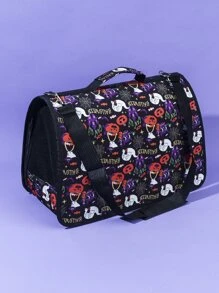 Halloween 1pc Pumpkin Print Pet Carrier Bag - Multicolor - View 3