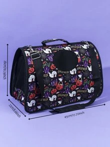 Halloween 1pc Pumpkin Print Pet Carrier Bag - Multicolor - View 5