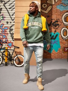 Manfinity RebelGame Hombres Jeans rectos algodón desgarro delgado - Lavado ligero - Ver 7