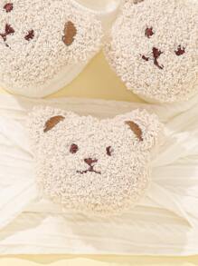 1入組嬰兒熊裝飾髮箍和1雙襪子 - 白色 - 查看 3